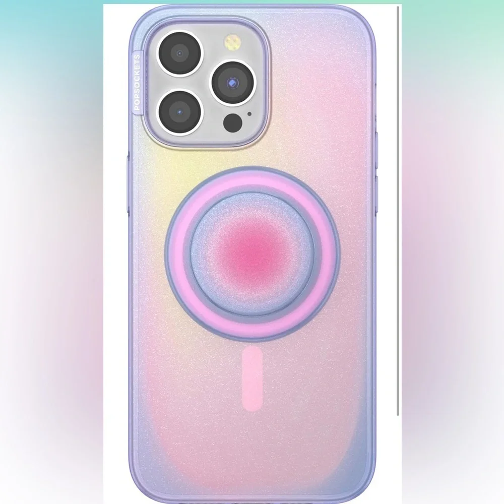 PopSockets iPhone 15 Pro Max Case w/ Round Phone Grip Compatible w/ MagSafe 0125